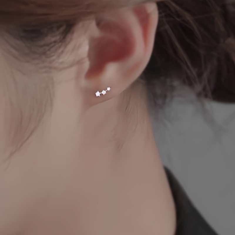 Minimalist Star Stud Earrings with Zirconia Stones - Perfect Gift